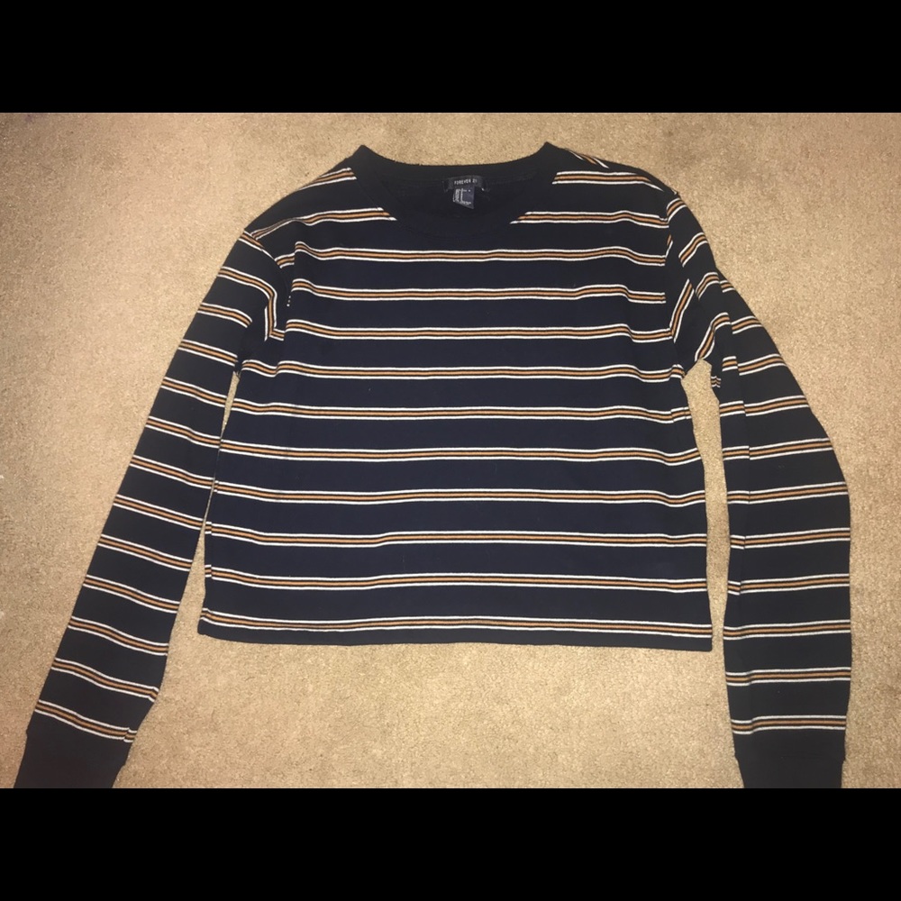 Striped Cropped Crewneck